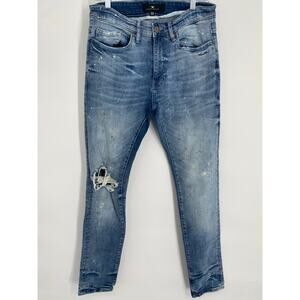 Jordan Craig‎ Legacy Edition Ross Skinny Distressed Blue Denim Jeans Sz 32/32